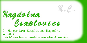 magdolna csaplovics business card